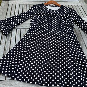 Flirty and fun black and white polka dot dress from kate spade, size large